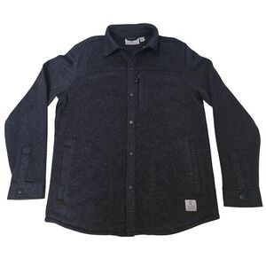 Rugged Elements Mens Gray Heathered Snap Front Shirt Jacket Size M 1718516